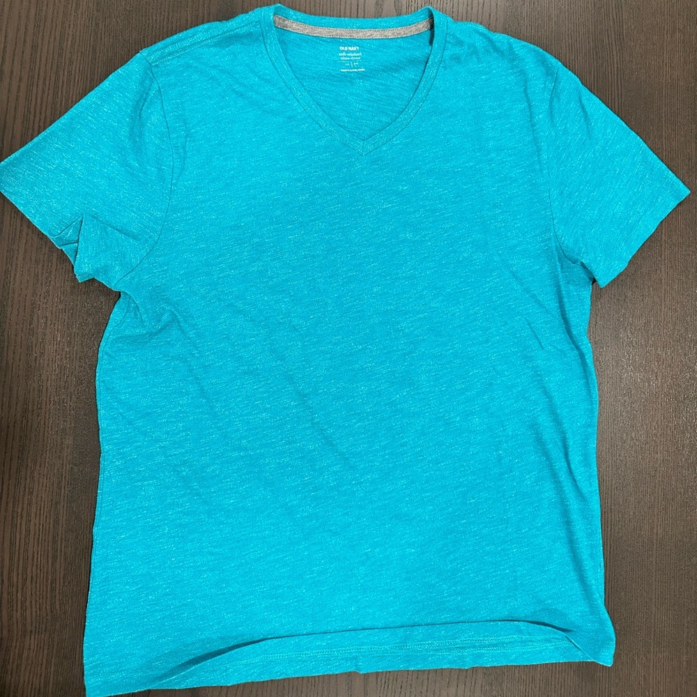 Men's Turquoise V-Neck T-Shirt